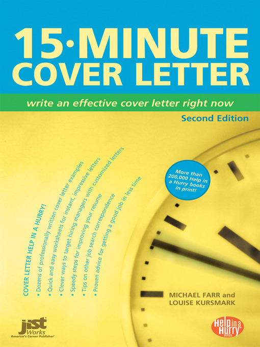 Title details for 15 Minute Cover Letter by JIST Publishing - Wait list